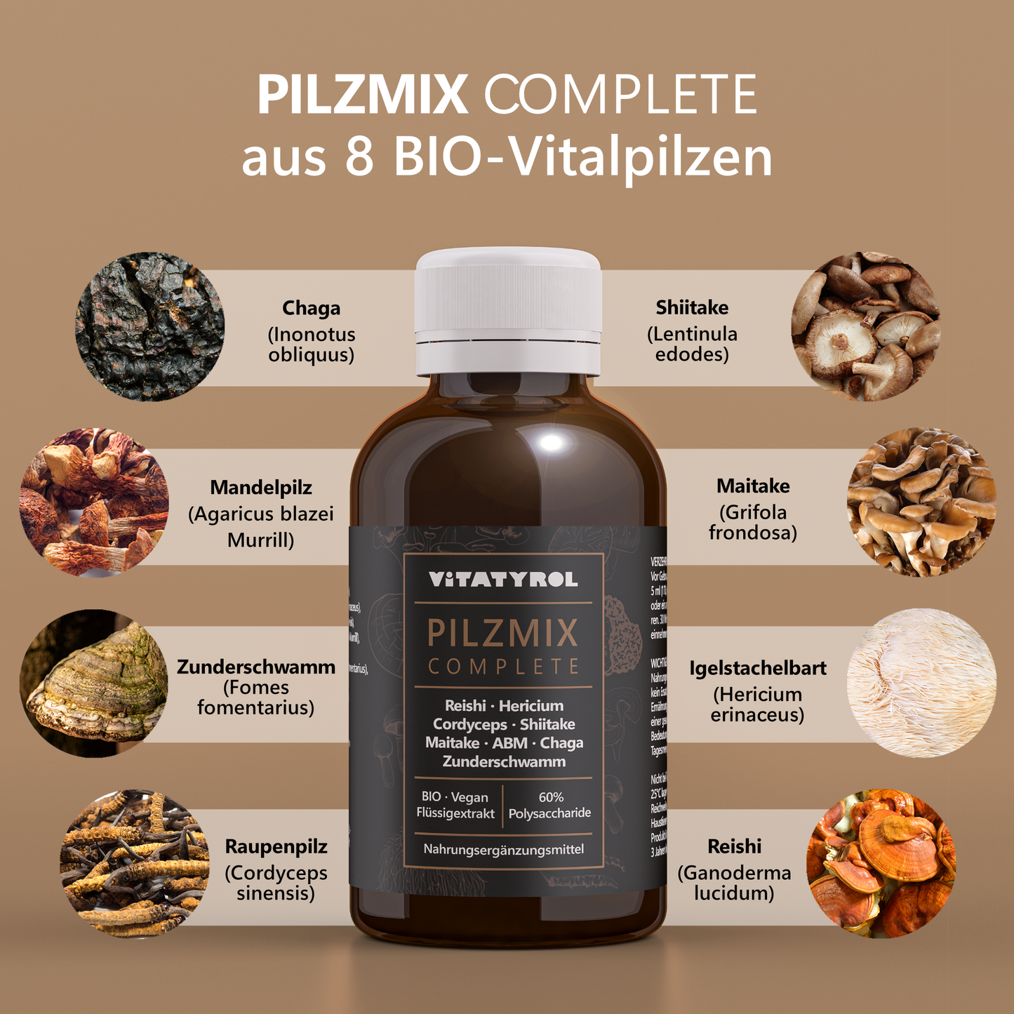 3x1 Flasche BIO Pilzmix Complete